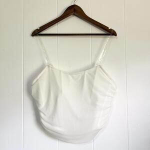 Shein White Sheer Bustier Crop Top Plus Size Women's 3XL